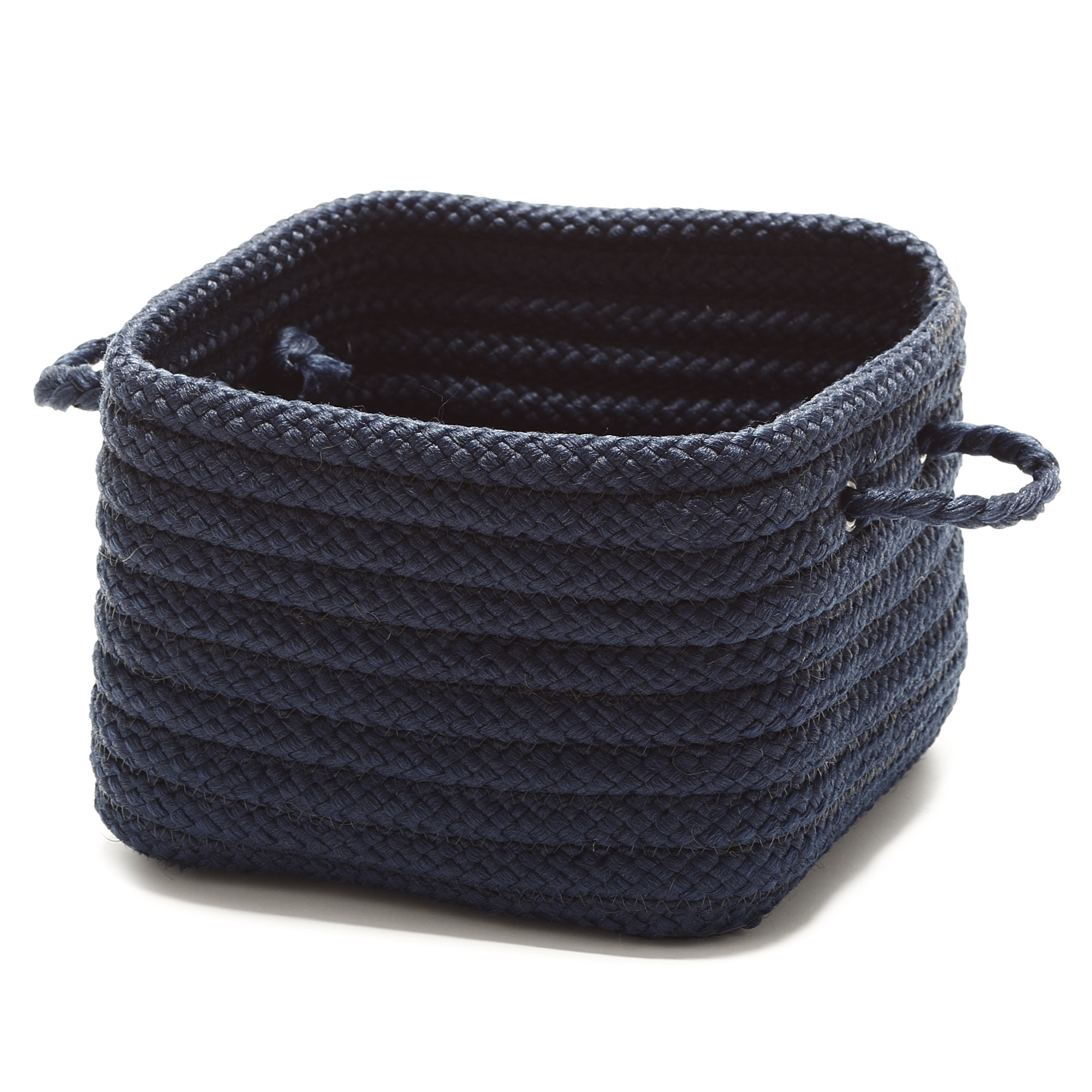 Kline Fabric Decorative Basket 1, 8" H x 11" W x 11" D, Navy