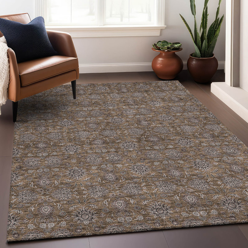 Tapis chocolat Prisco lavable à la machine de qualité supérieure, Rectangle 10 pi x 14 pi