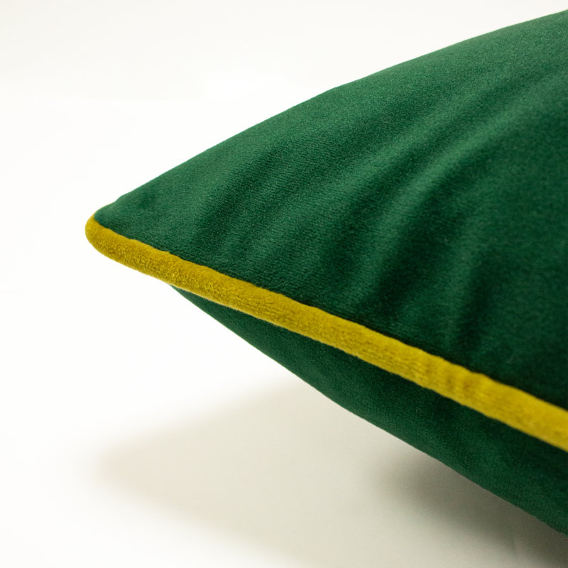 Geometric Rectangular Cushion, Emerald/Gold