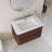 30" Wall Mounted Single Bathroom Vanity In Deep Walnut With White Integrated Ceramic Top-1312036334