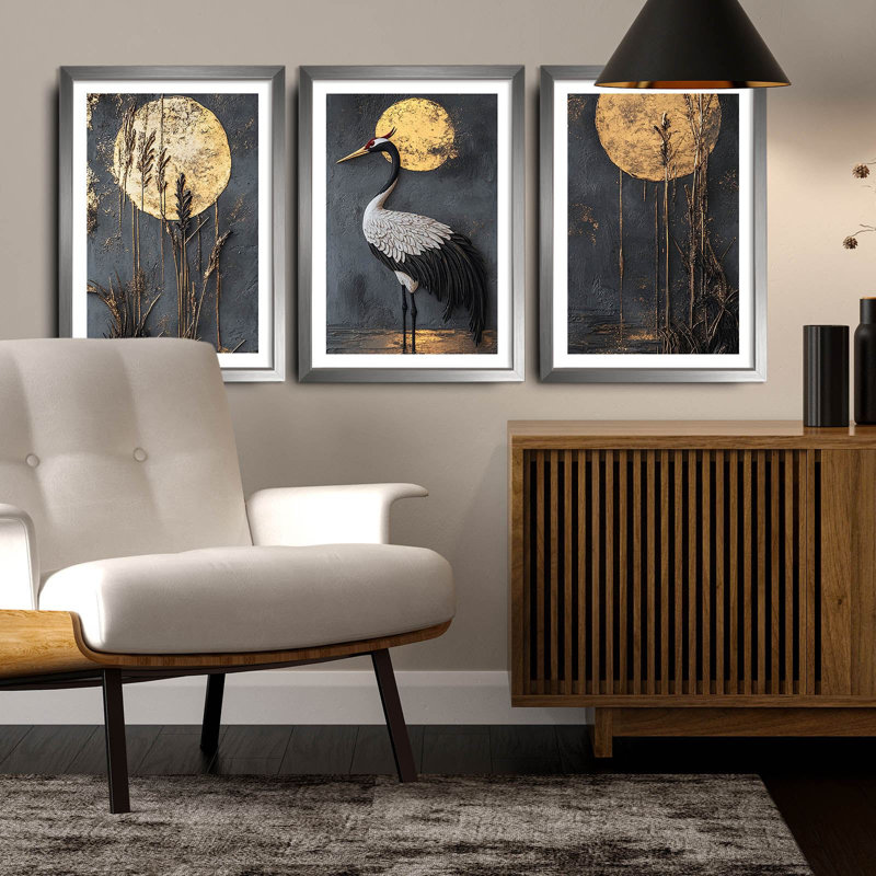Elegant Decorative Framed MDF Painting Set (3 Pieces), 15.0 x 21.0 inches Each | 100% MDF with 0.1-inch Thickness, Wooden Frame with 0.8-inch Thickness | Perfect for Living Room & Office Décor, Stylish & Modern Design