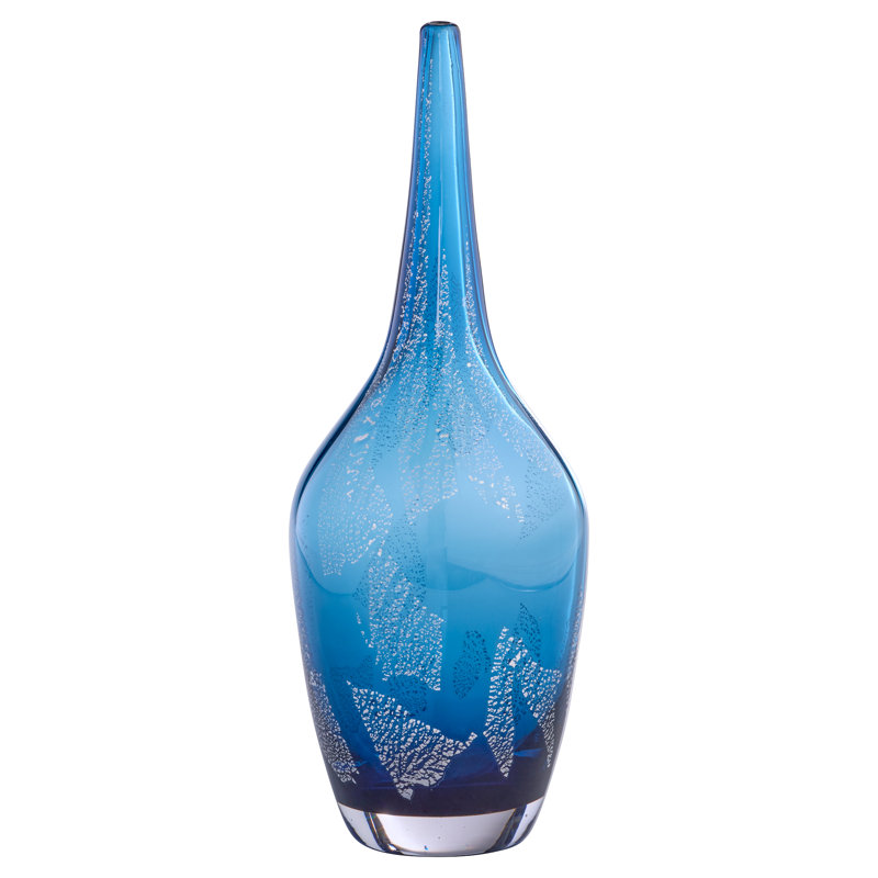 Vero Handmade Glass Table Vase, 18" H x 6.5" W x 6.5" D