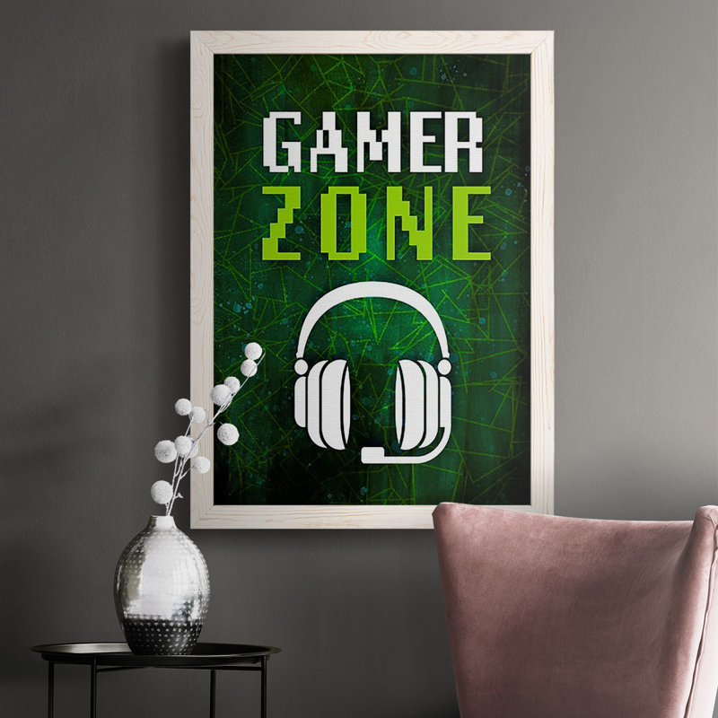 «It's Game On IV», reproduction d'art sur toile, Cadre blanc, H 37,5 po x l 27,5 po x P 1 po