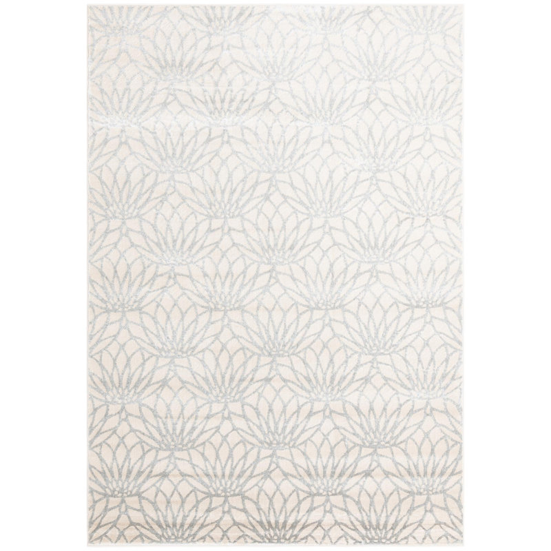 Tapis contemporain blanc cassé Alyciana, Rectangle 7 pi x 10 pi