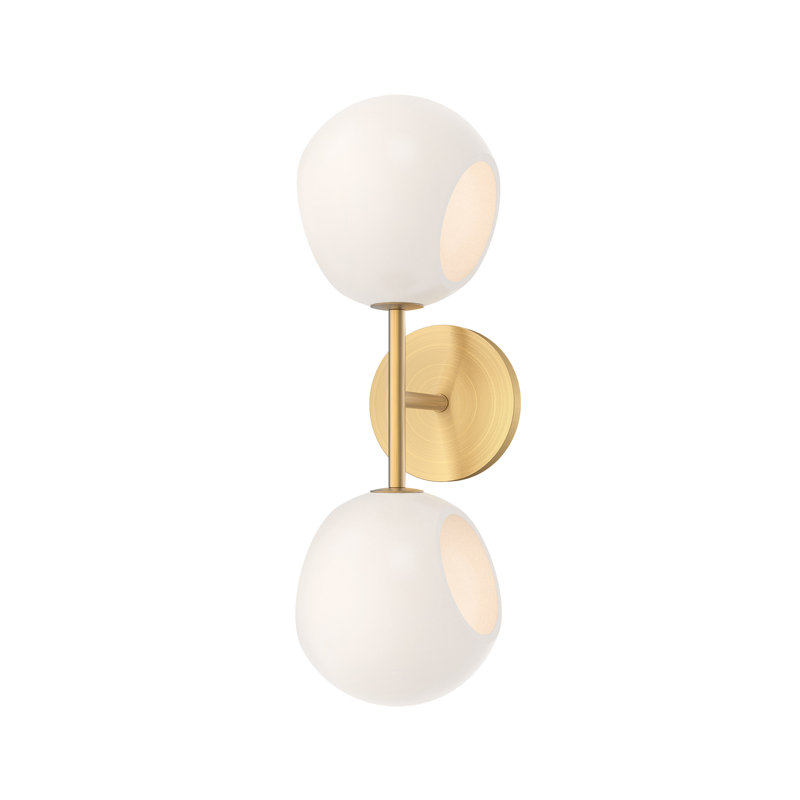 Willow Brushed Gold Vanity Light with Opal Matte Glass