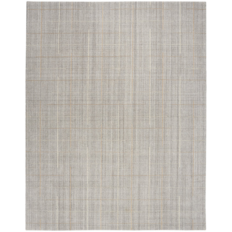 Calvin Klein CK041 Architectura 8'6" x 11'6" Grey Farmhouse Indoor Rug, Gray, Rectangle 8'6" x 11'6"