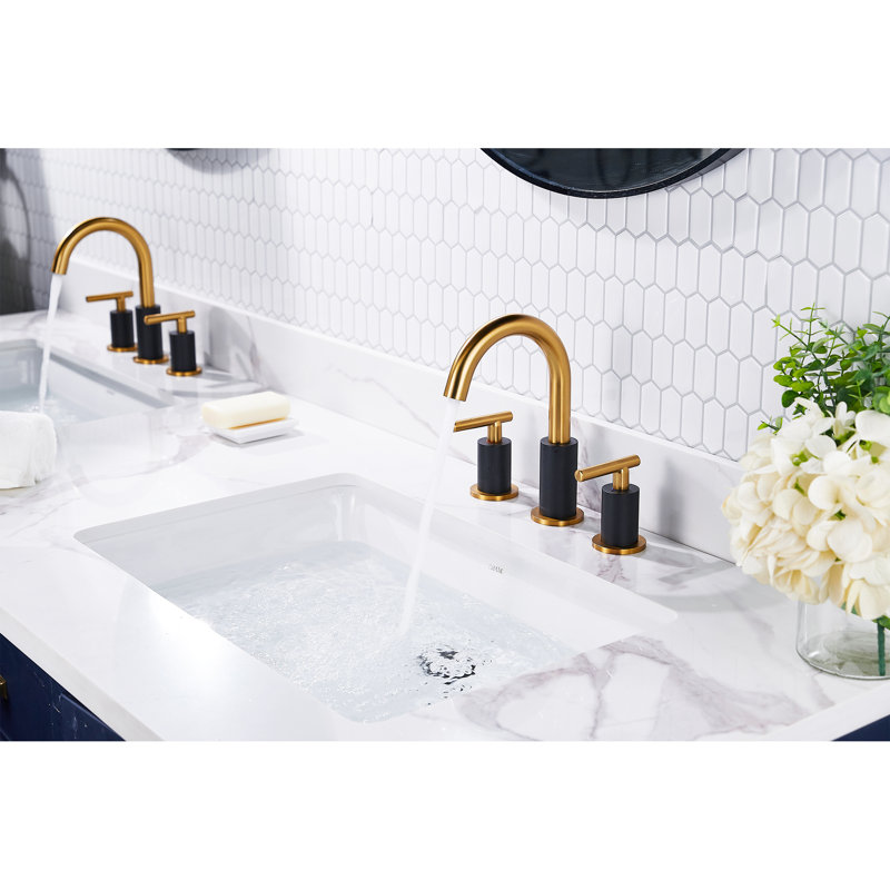 Timed Flow Tap with Waste, Black/Gold