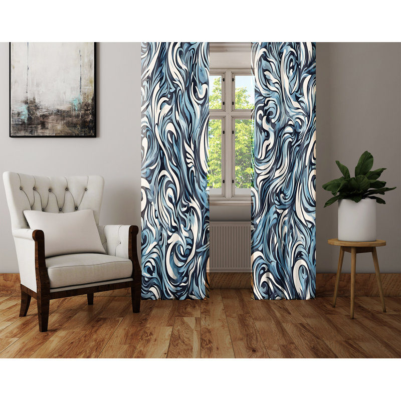 Paire de rideaux semi-transparents en polyester Lansen, L 40 po x L 52 po