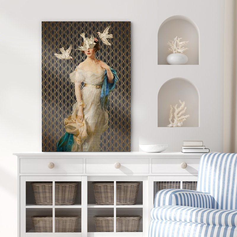 "Al commode classique", art mural rétro fantaisiste, H 24 po x l 16 po, Toile tendue