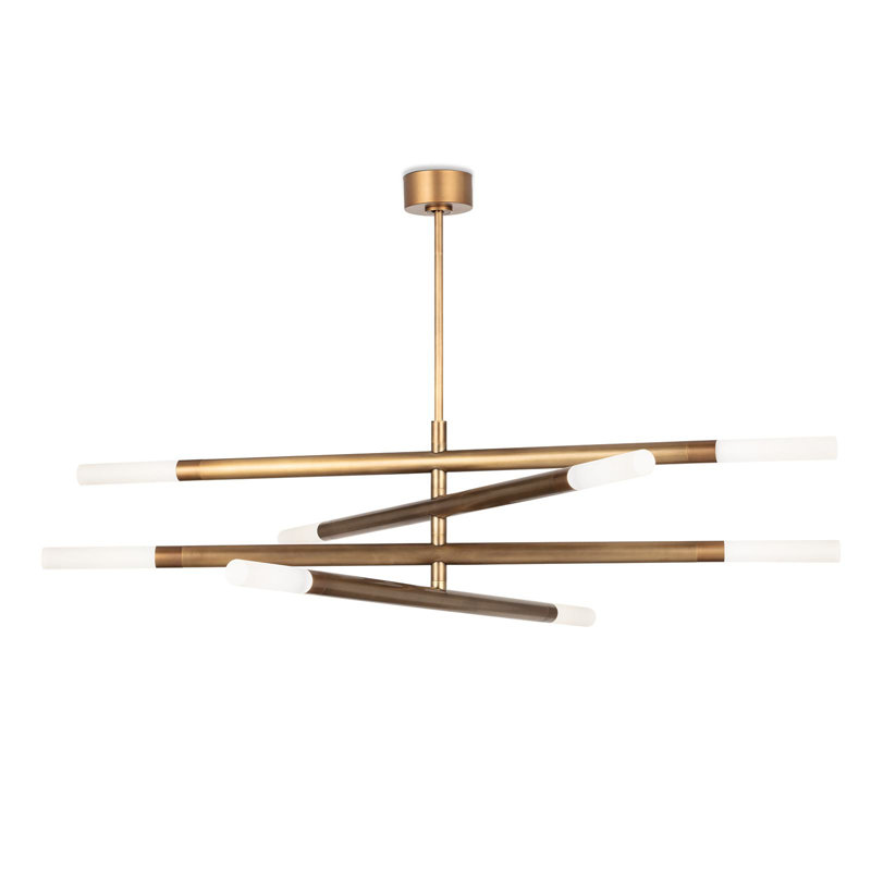 Wick Chandelier, Natural Brass