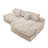 118" Boneless Sectional Couch, Oversized Sofa, Beige-1086632901-1088287431