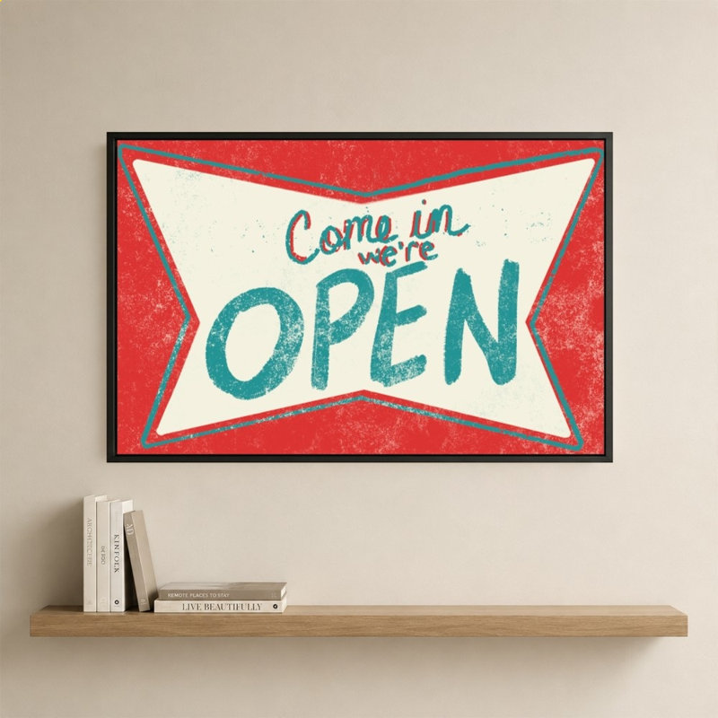 «Retro Open Sign» par Jen Bucheli - Impression sur toile
