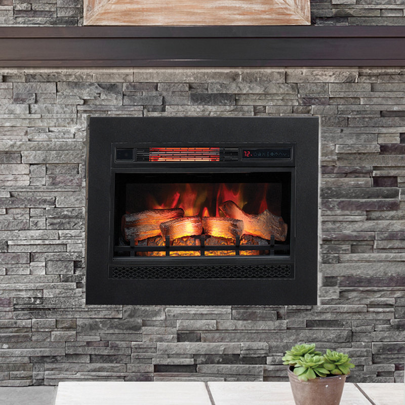 SpectraFire Plus Electric Fireplace Insert, 17.7" H x 27" W x 9.5" D, 3D SpectraFire Plus with Logs