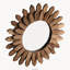 Miroir mural bohème rustique en bois noir carbonisé de 30 cm (12 pouces), motif soleil.