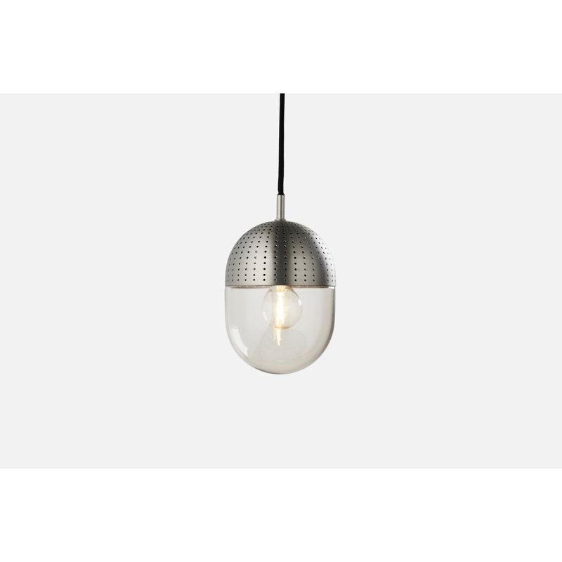 Dot Pendant (Medium), Satin Plated/Smoked, Satin Plated, 125.3" H x 4.7" W x 4.7" D