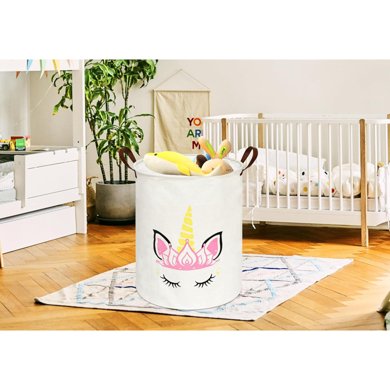 Baby Waterproof Storage Basket Kids Hamper Nursery Bins Organizer Gift Toy Box Laundry Basket For Women Large Canvas Collapsible Chest For Home/Dorm/Office/Room Décor