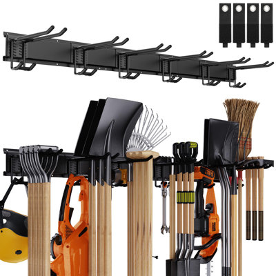 Garage Tool Organizer Wall Mount, Adjustable Garage Tool Storage Rack