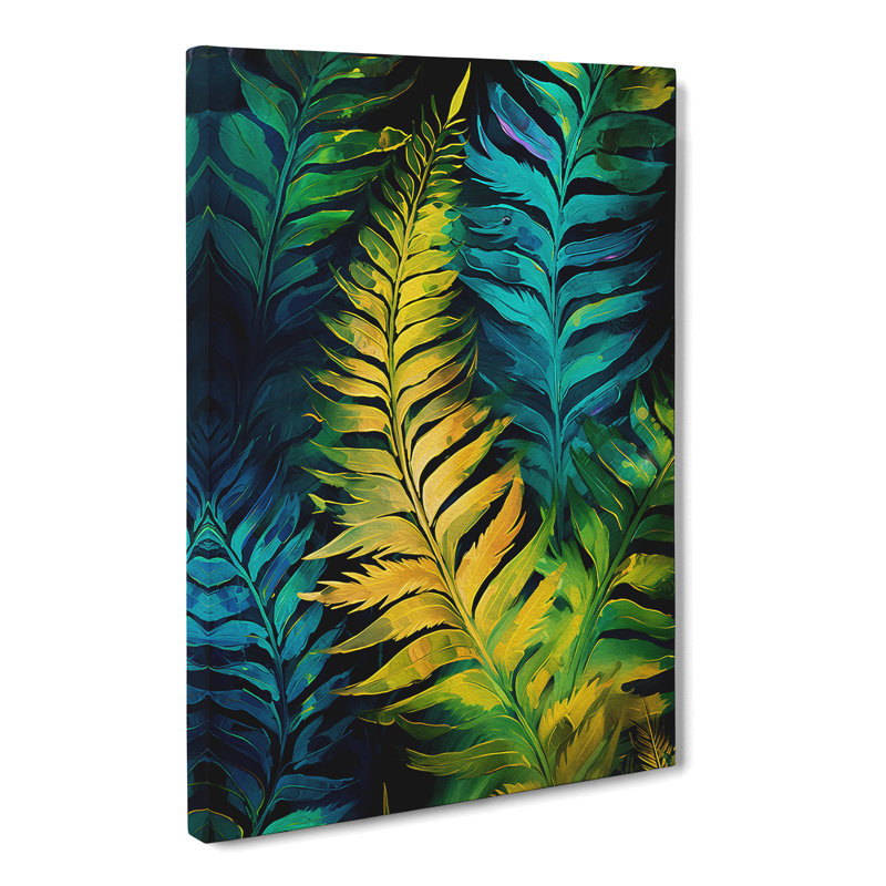 Fern Leaf Abstract - Wrapped Canvas Print, 76cm H x 50cm W x 3cm D