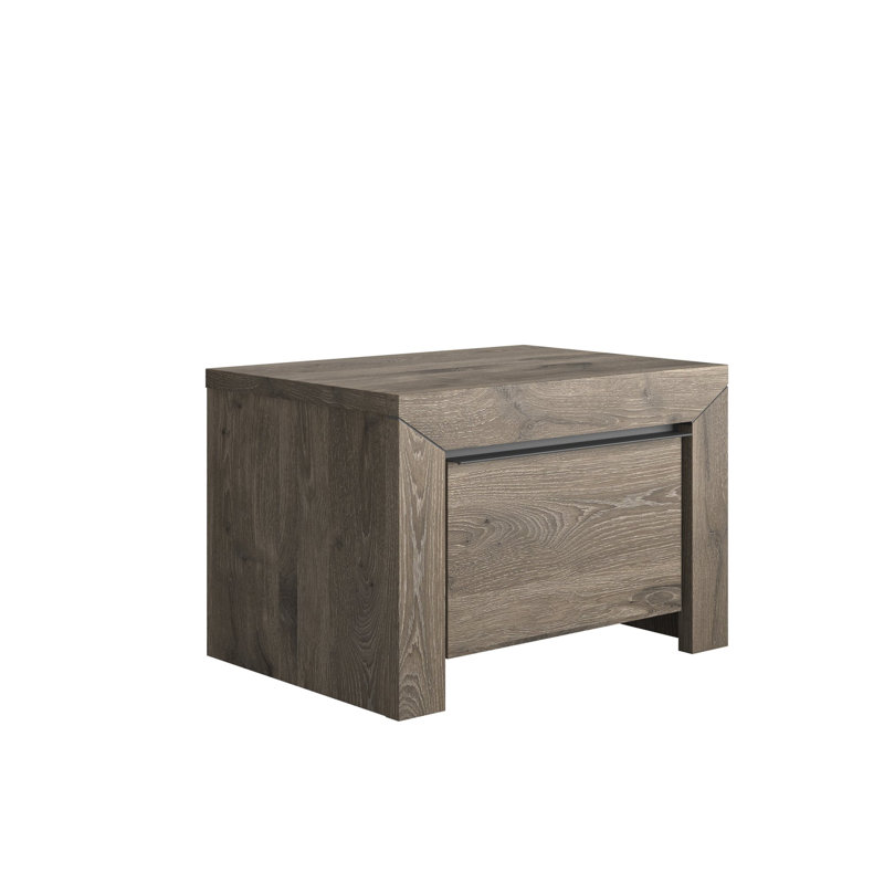 Rio 57cm W Manufactured Wood Bedside Table, Viking Brown Oak