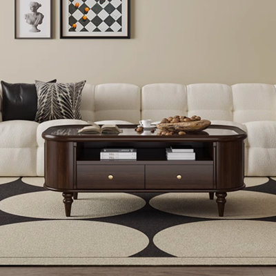 Solid wood coffee table with retro design