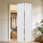 2 panneaux pliables 44 po X 79 po  Porte de grange coulissante en panneau de fibres à densité moyenne noyer blanc avec ensemble de quincaillerie-130917783-130917821