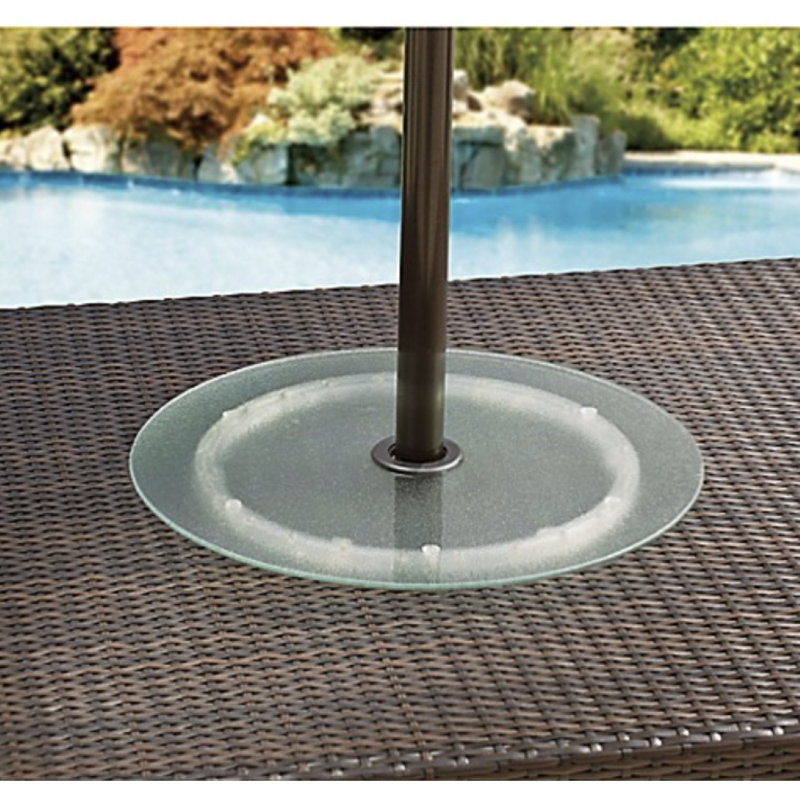 lazy susan for patio umbrella Tortuga Outdoor Products Jakarta Teak Measuring 28 in x 28 in x 1 in Thyle 13 Inch Umbrella Table