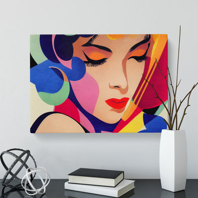 Watercolour Woman Abstract - Wrapped Canvas