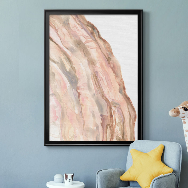 Rose Quartz I, toile encadrée de qualité supérieure - prête à être accrochée, H 36,5 po x l 26,5 po x P 1 po, Noir