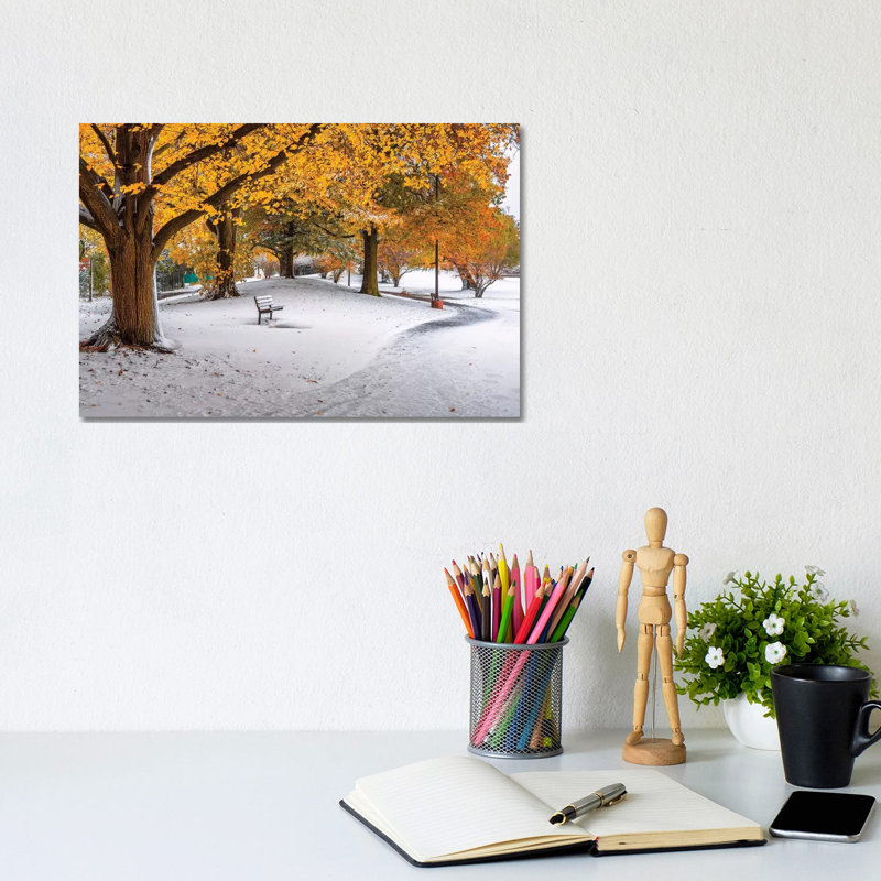 Bench In Snow by Nejdet Duzen - Wrapped Canvas Gallery-Wrapped Canvas Giclée, 20.32 cm H x 30.48 cm W