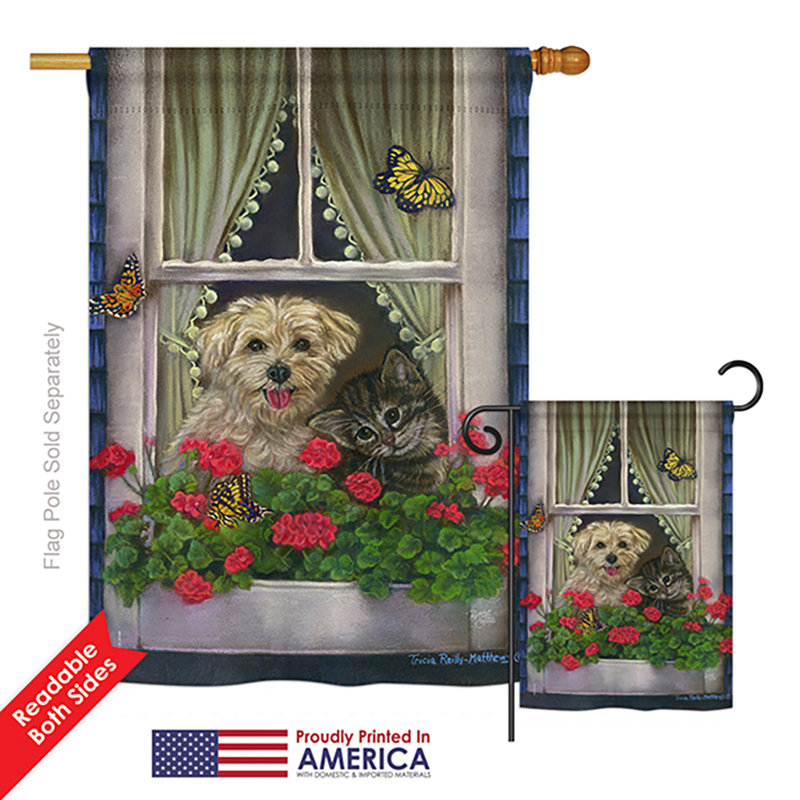 Très fidèlement la nature des animaux de polyester de 2 côtés 40 x 28 po ensemble de drapeau