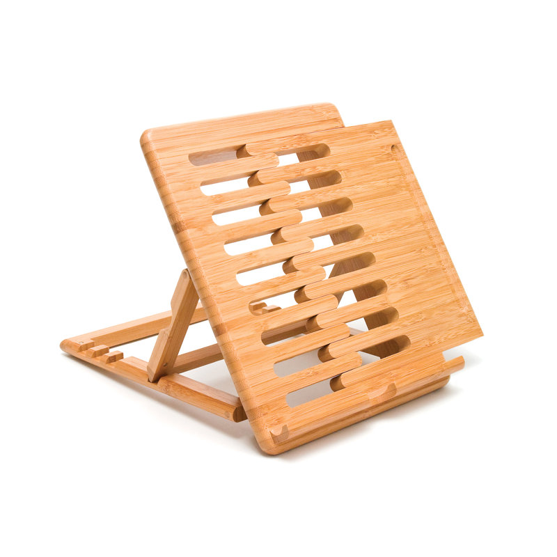 Adjustable Natural Bamboo Expandable Tablet Stand