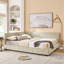 Structure de lit capitonnée rembourrée, structure de canapé-lit avec dossier et accoudoirs confortables, lit pour chambre à coucher, salon, velours-1602039036