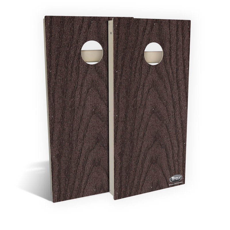 Ensemble de planches de cornhole Trex Woodland Brown toutes saisons | Comprend (2) planches (8) sacs et accessoires optionnels