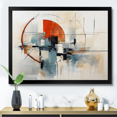 Colorful Mid Century Abstract Elegance II - Abstract Midcentury Framed Canvas Print Wall Art