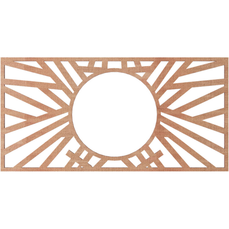 Médaillon de plafond ajouré en bois ajouré l 20 po x H 10 po x P 7 3/8 po x T 1/4 po, Cerisier, H 10 po x l 20 po x P 0,25 po
