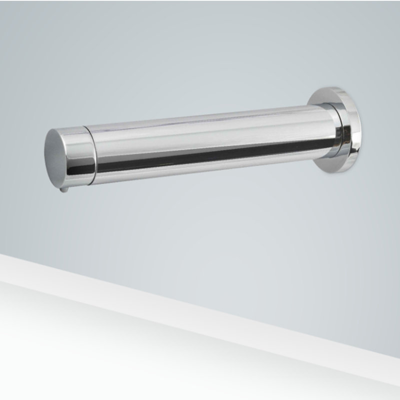 Ensemble de distributeur de savon mural sans contact au fini chrome commercial conforme ADA