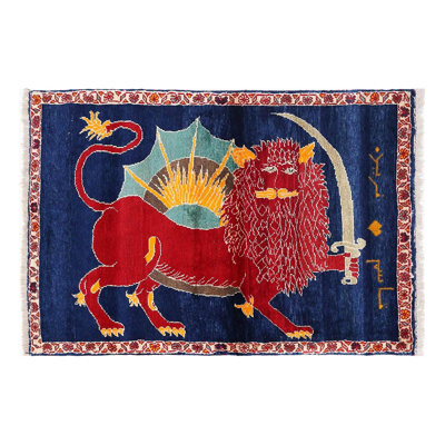 Illustration de lion animal noué à la main 3 pi x 4 pi 4 po