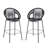 Ferrara Outdoor Patio Black Faux Wicker Barstool, Set Of 2-1731356906