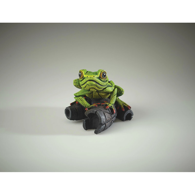 Hand-Painted Green Resin Tree Frog Figurine