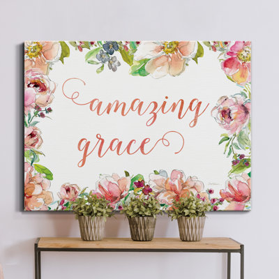 Reproduction d’art textuel sur toile tendue Amazing Grace