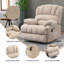 Fauteuil inclinable électrique en chenille de 23 po de large et à dossier haut avec massage par vibration à 8 points et chauffage lombaire