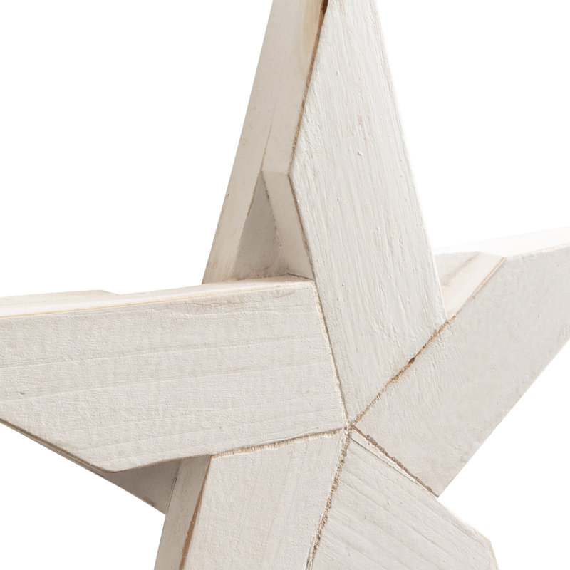 White Wooden Dimensional Star Wall Decor Set