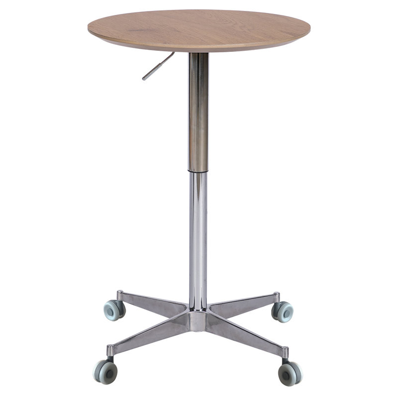 Round Metal Base Dining Table, Natural