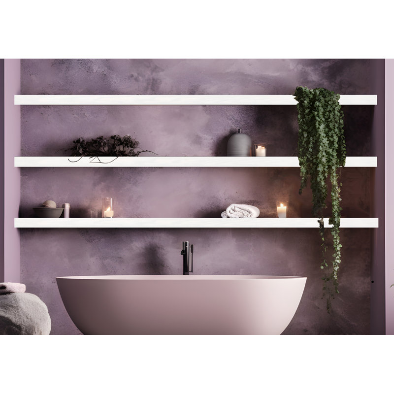 3 Piece Oak Floating Shelf, 3" H x 56" W x 5" D