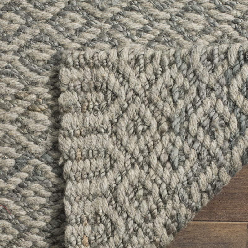 Tapis en laine / jute / sisal gris / taupe Leesport, Rectangle 4 pi x 6 pi