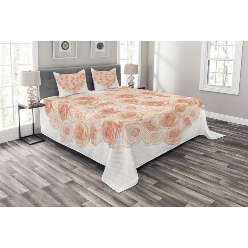 Adea Orange Bedspread Set, 220 x 264 cm
