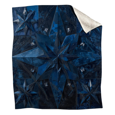 Blue Geometric Star Blankets