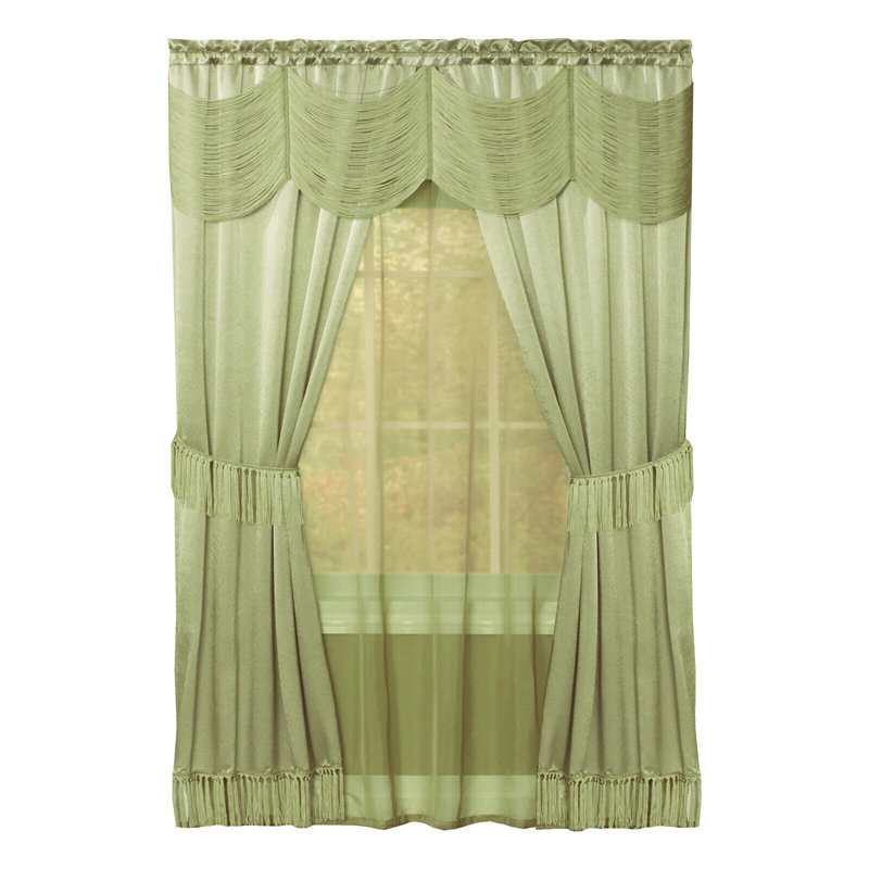 Ahnyla Room Darkening Curtain Pair, 52" W x 63" L, Sage Green