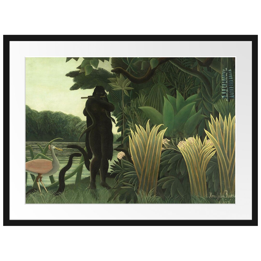 Gerahmter Kunstdruck The Snake Charmer Naivism von Henri Rousseau