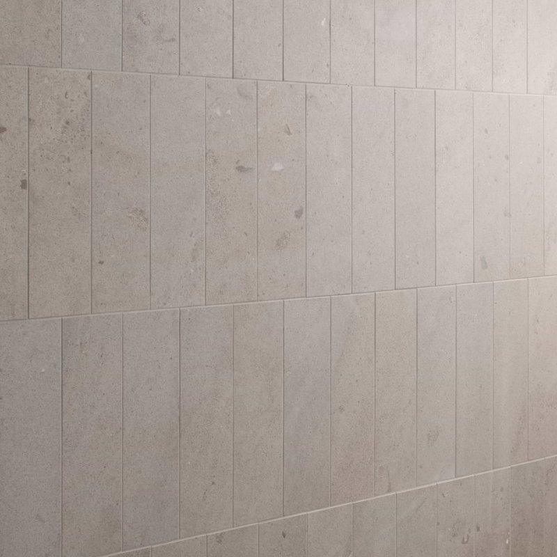 Piccoli Petite 4x12 Matte Terrazzo Look Porcelain Tile, Warm Gray
